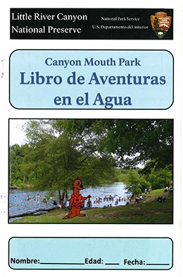 Little River Canyon Water Safety Activity Book (Spanish edition) front page