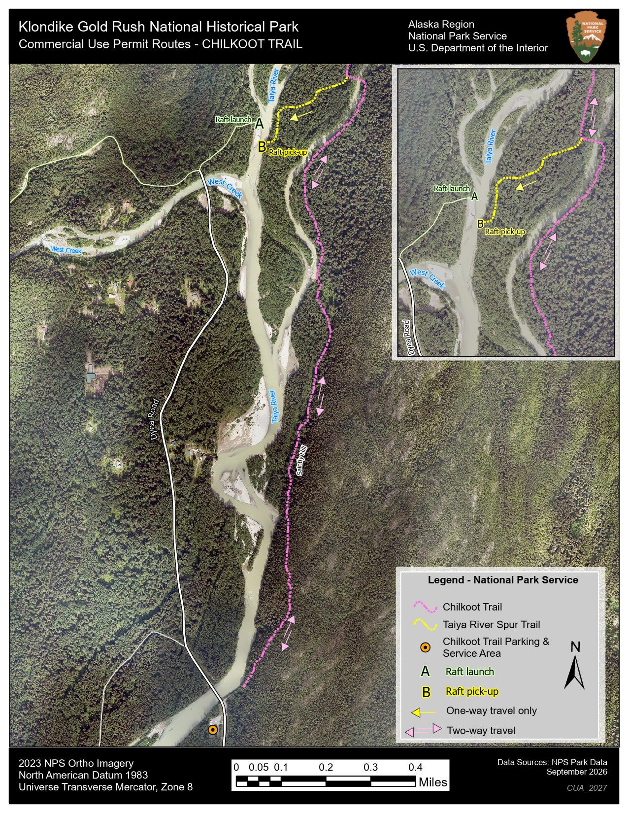CUA Route Map Klondike Gold Rush NHP