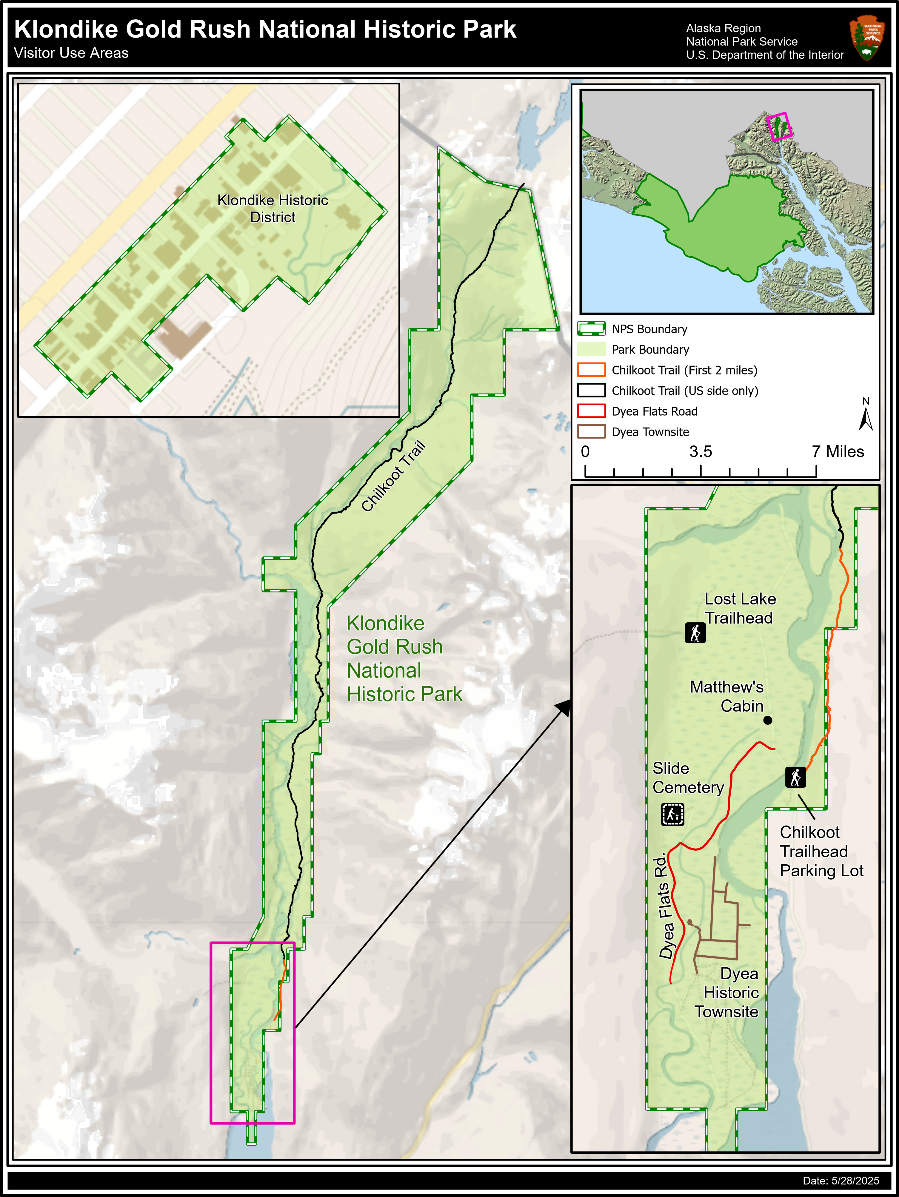 Klondike Gold Rush National Historical Park Visitor Use Area Map
