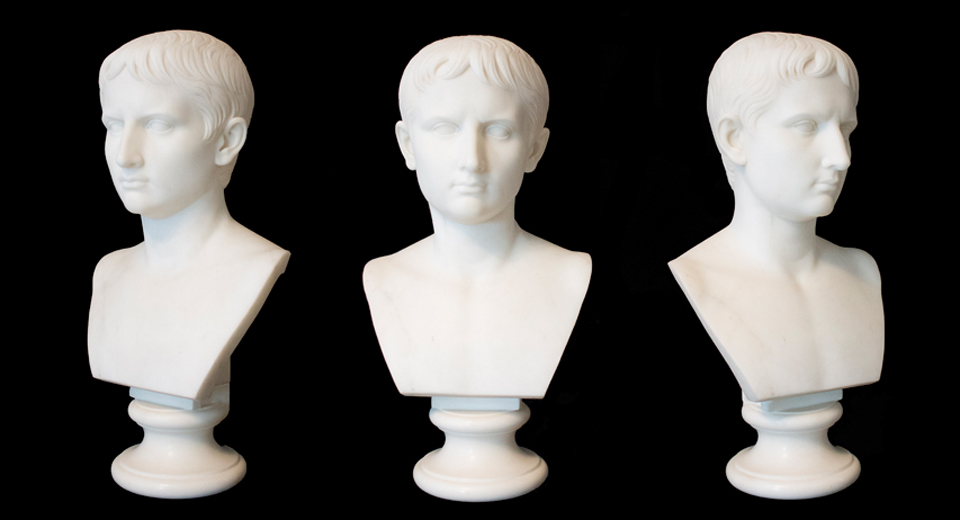 A marble bust of Augustus, once owned by Charles Sumner.