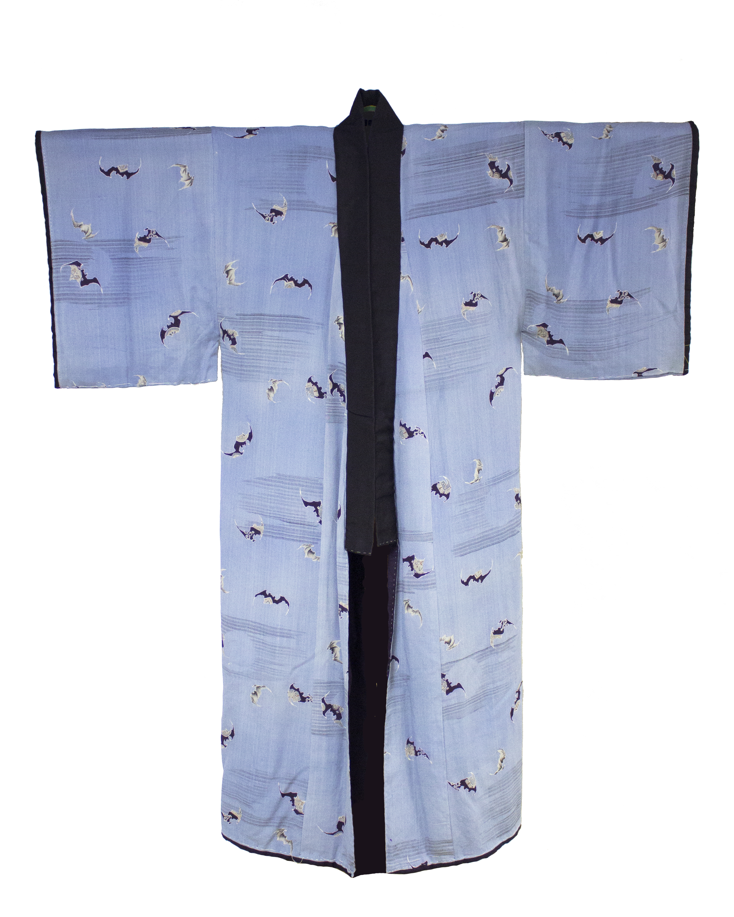 A Meiji-era kimono, decorated with bats, that belonged to Charles Longfellow.