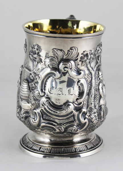 Charles Appleton Longfellow's sterling silver christening cup, made by English silversmith Hester Bateman in 1786.