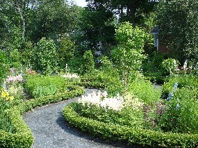 View of the garden at Longfellow National Historic Site.