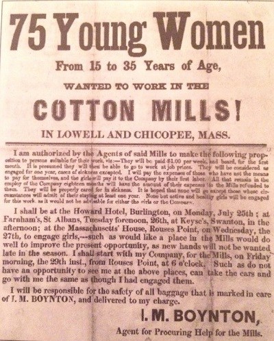A Recruitment Poster For Mill Workers