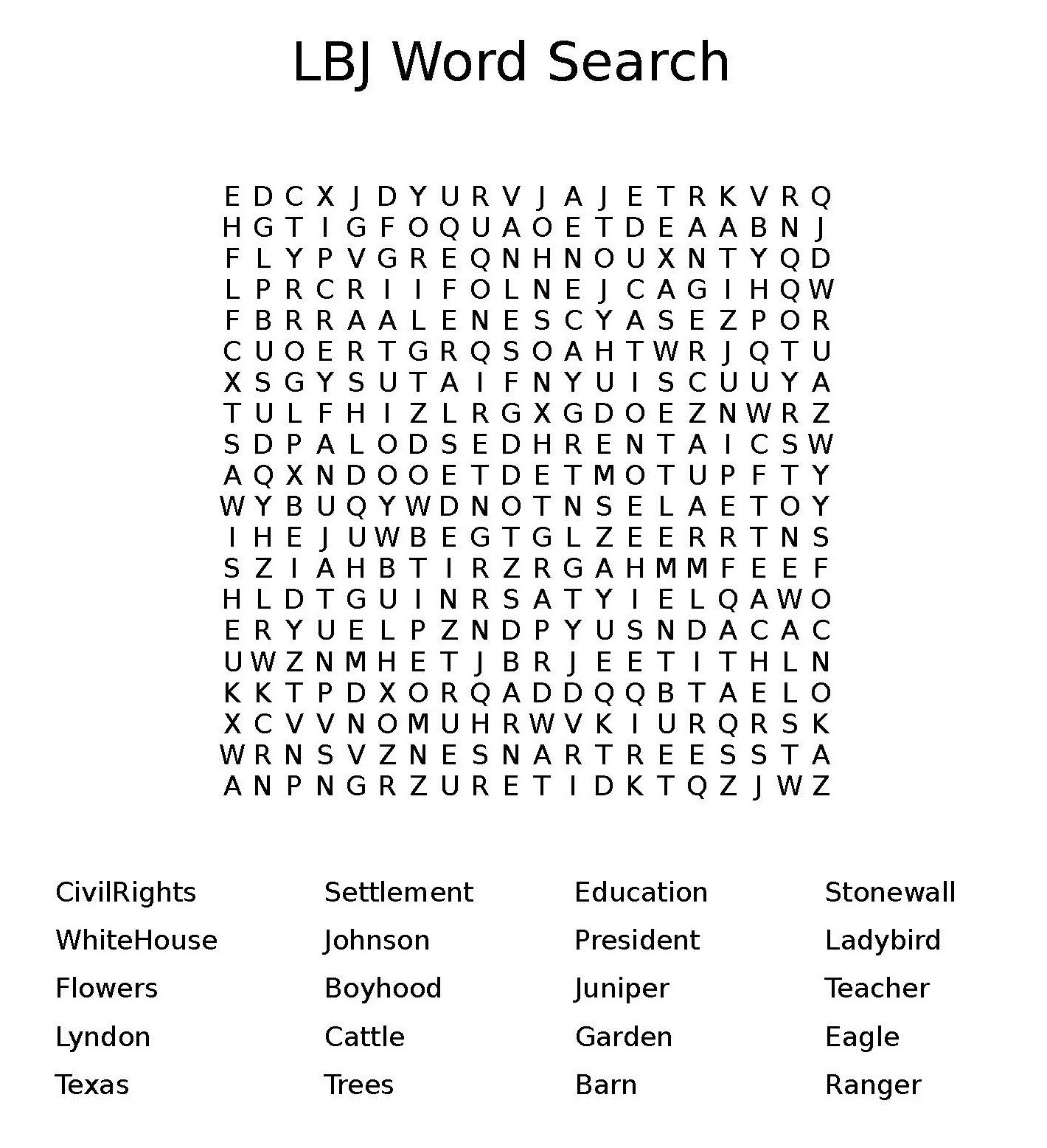 Word Search Activity