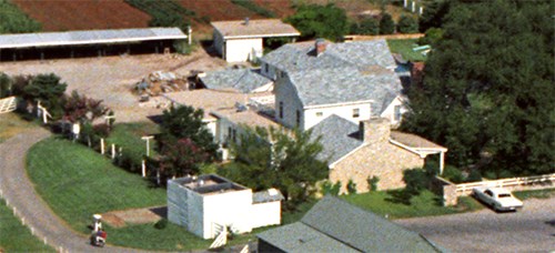 Aerial view of Texas White House in 1967