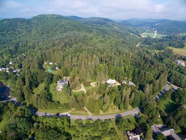 Aerial photo of park and surroundings