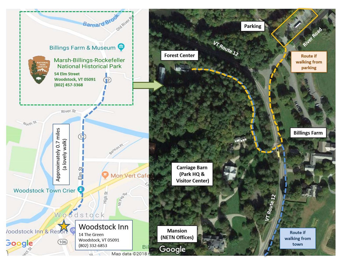 directions to marsh-billings-rockefeller campus