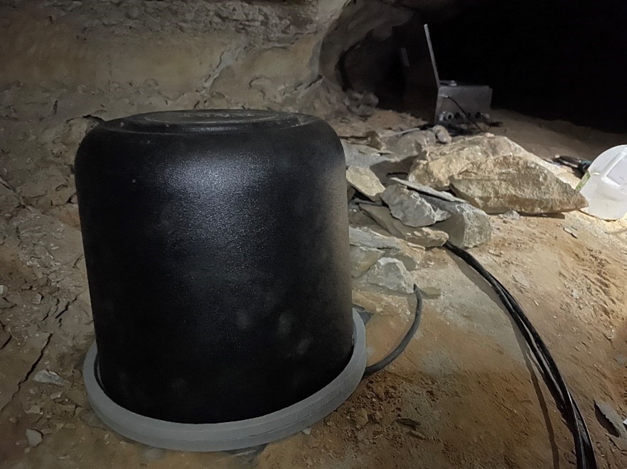 The seismometer within the cave