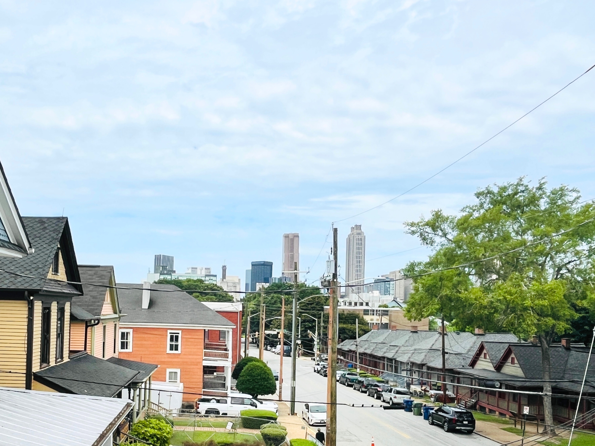 View of Atlanta Skyline from Blirth Home Block home balcony