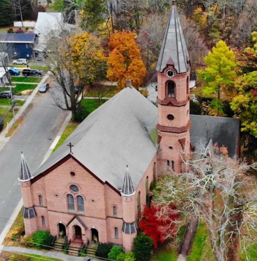 Dutch Reformed Church Kinderhook, NY where Martin attended services and where his funeral was held. The original building was destroyed by fire in the 1880s.