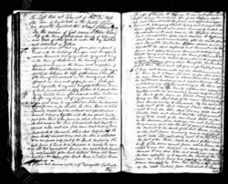 Handwritten note of the last will and testament of Peter Van Ness.