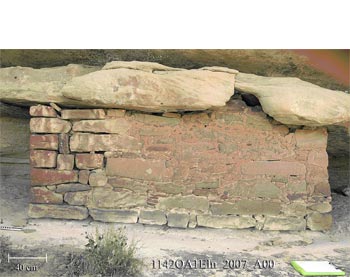 A scaled digital photograph of a wall.