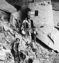 Visitors in Cliff Palace