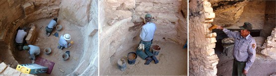 Stabilization crew repairing archeological sites.
