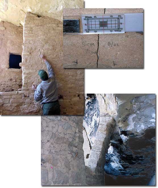 Examples of walls in need of structural engineering attention.