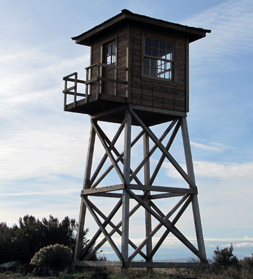 A view of the reconstructed guard tower at Minidoka NHS.