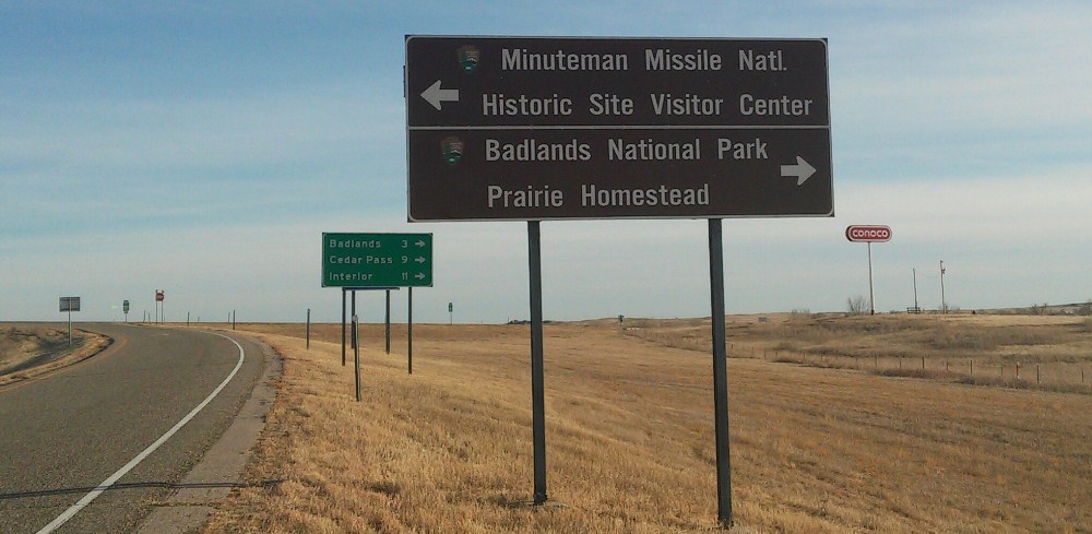 Road sign to Minuteman Missile and other nearby attraction