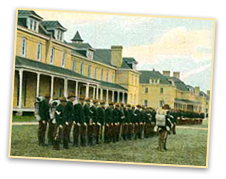 Troops from Fort Snelling organize to be sent to Cuba during the Spanish American War.