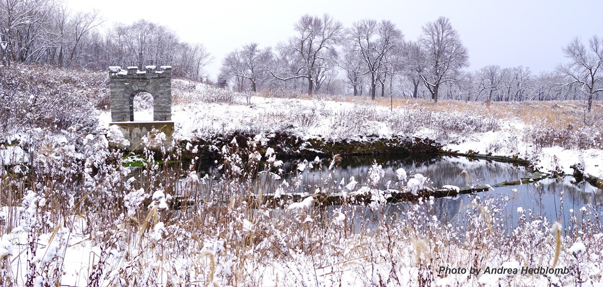 Winter scene at Coldwater Spring House