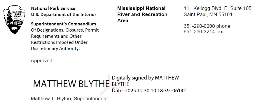 Screenshot of the superintendent's signature of the compendium dated December 30th 2025