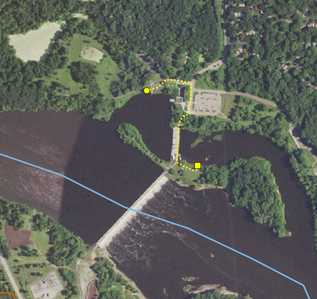 Aerial Map of Coon Rapids Dam Portage