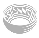 Line drawing of a ceramic pot with diagonal decoration on the interior.