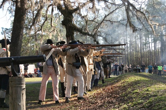 Muskets firing