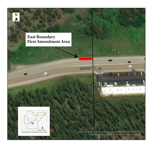 Map of East Boundary First Amendment area.