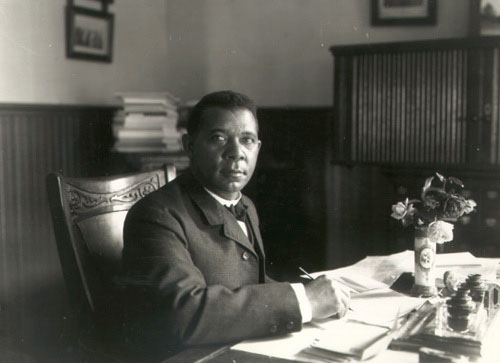 Booker T. Washington at his desk