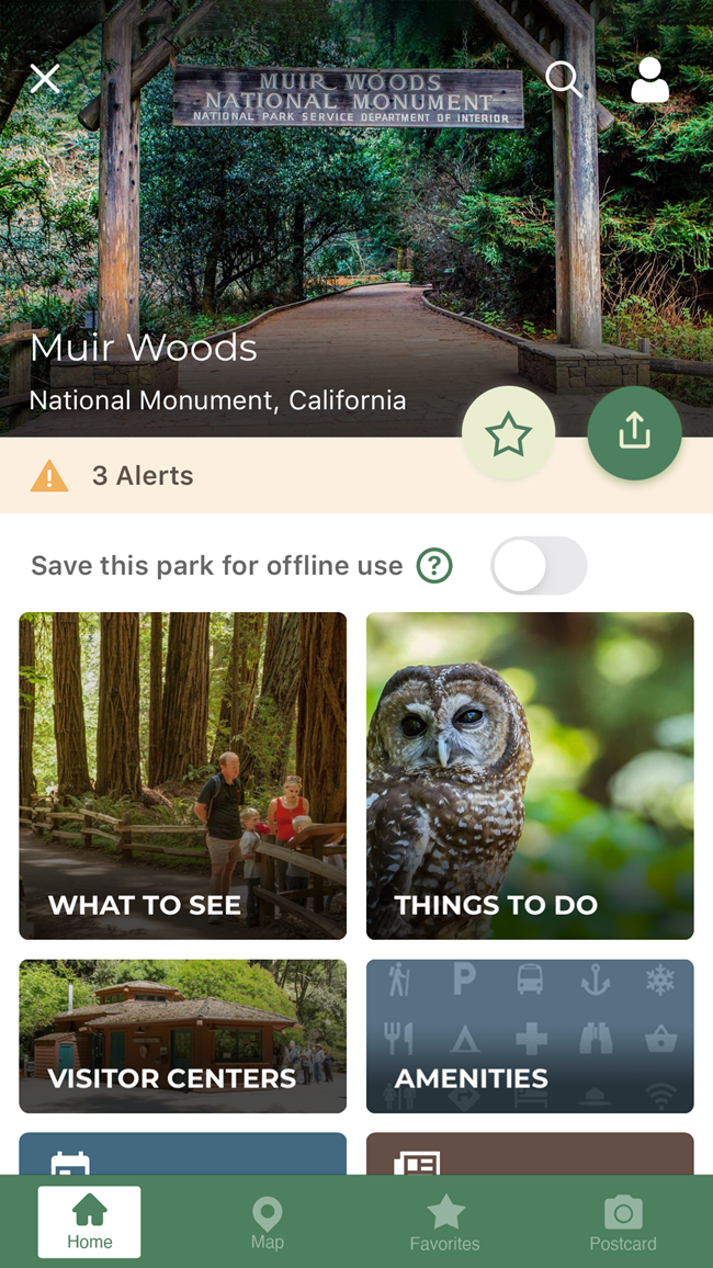 iphone screenshot of muir app pagey