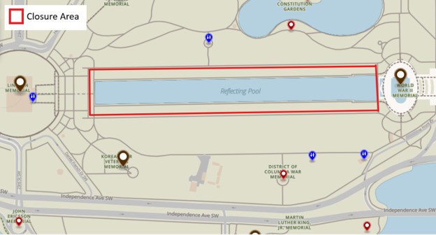 Reflecting Pool Closure area