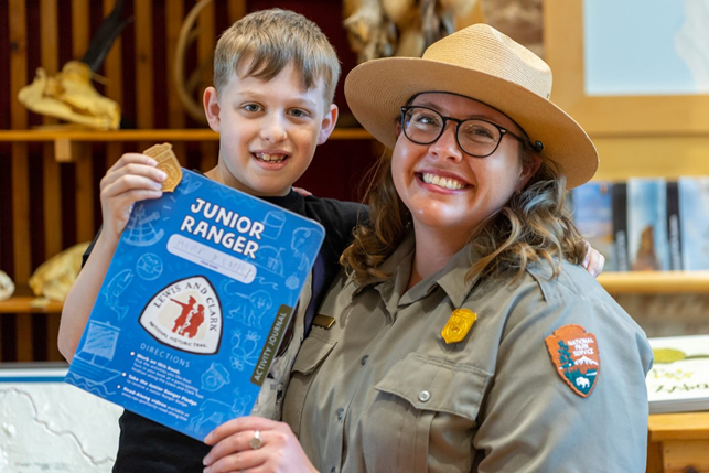 Park Ranger with Junior Ranger and booklet