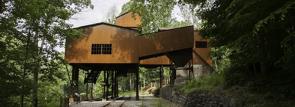 Coal tipple over old railroad tracks