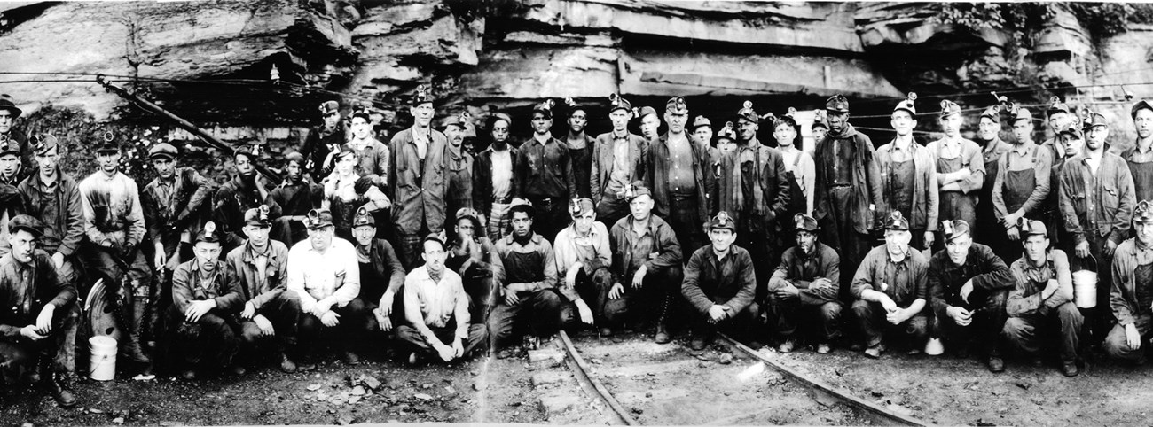 historic photo of coal miners