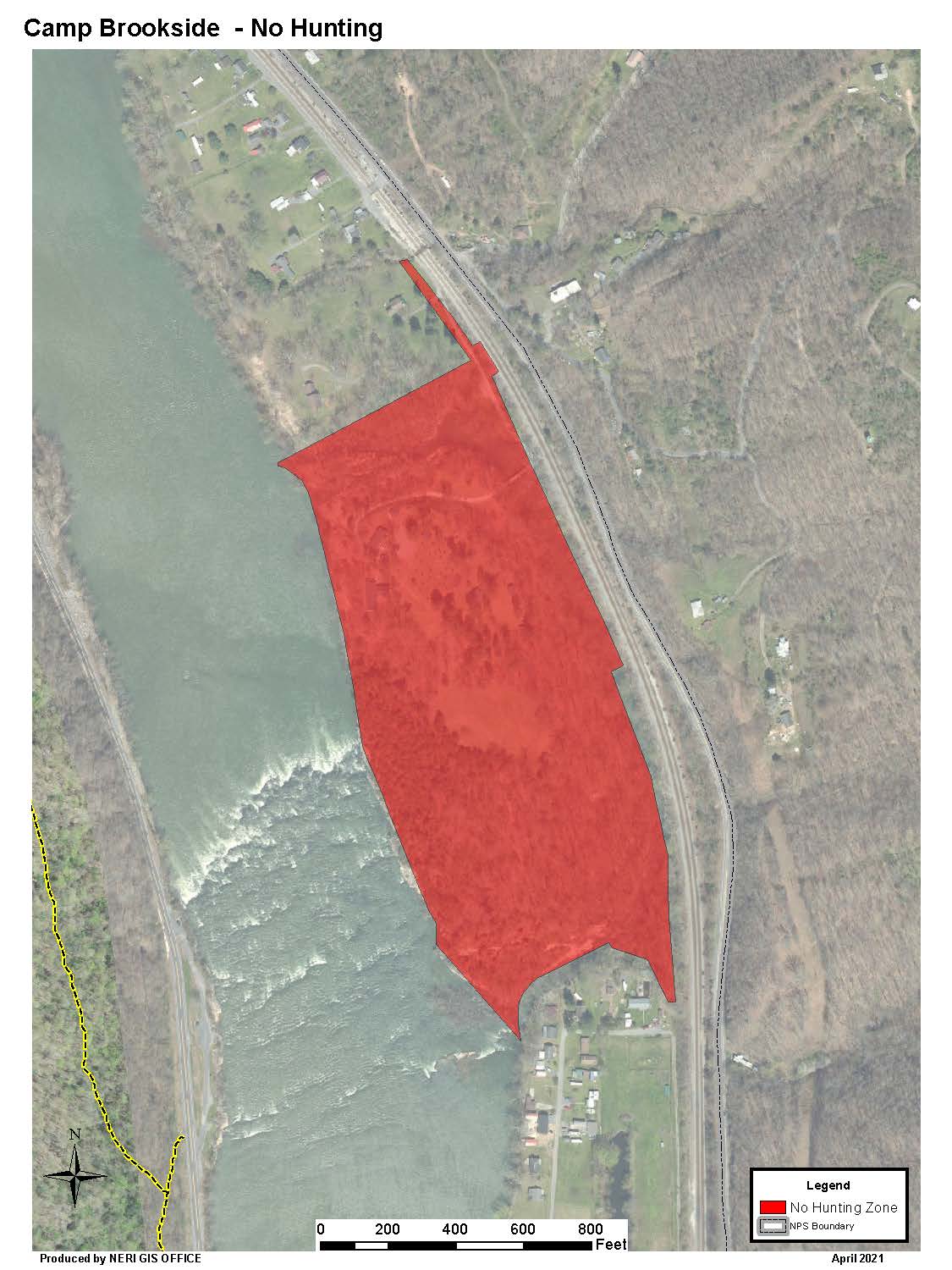 Camp Brookside No Hunting Area Map
