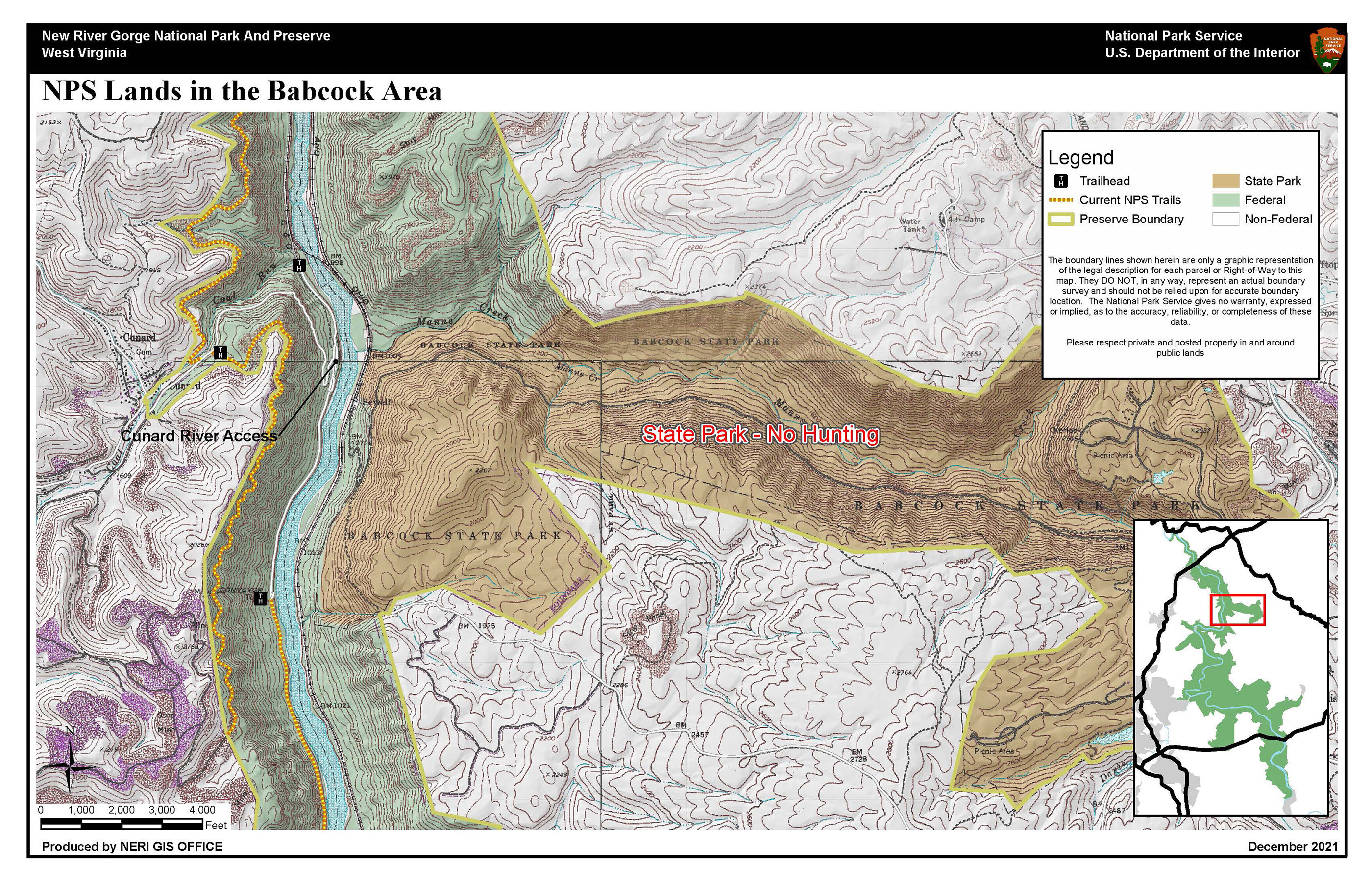 Hunting Area Map for Babcock area