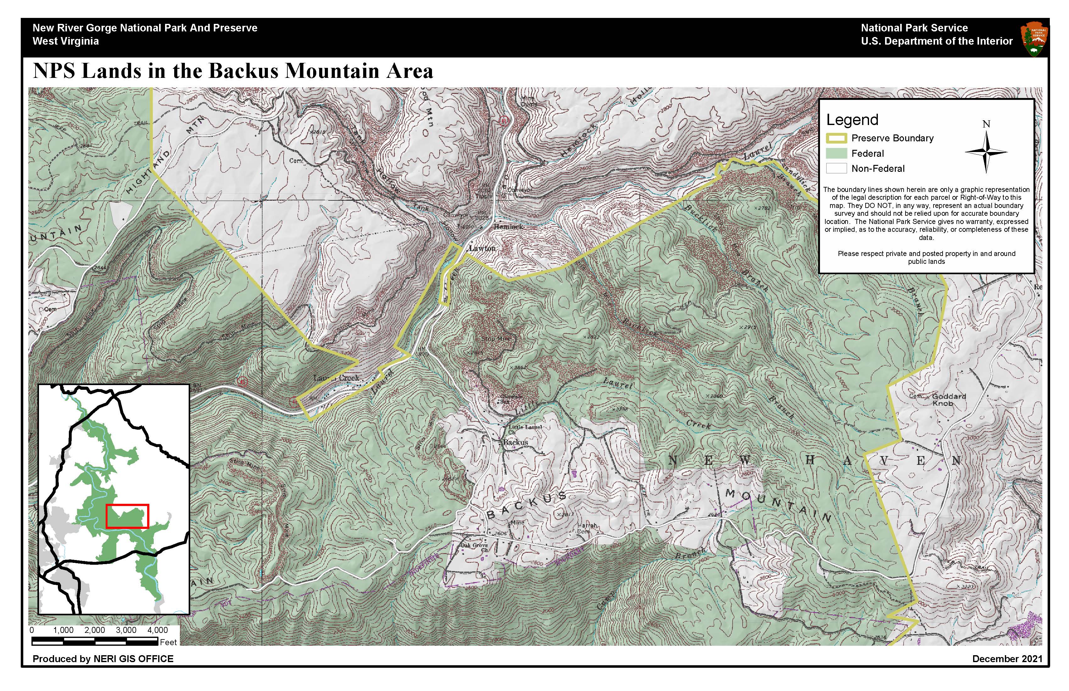Hunting Area Map - Backus Mountain Area