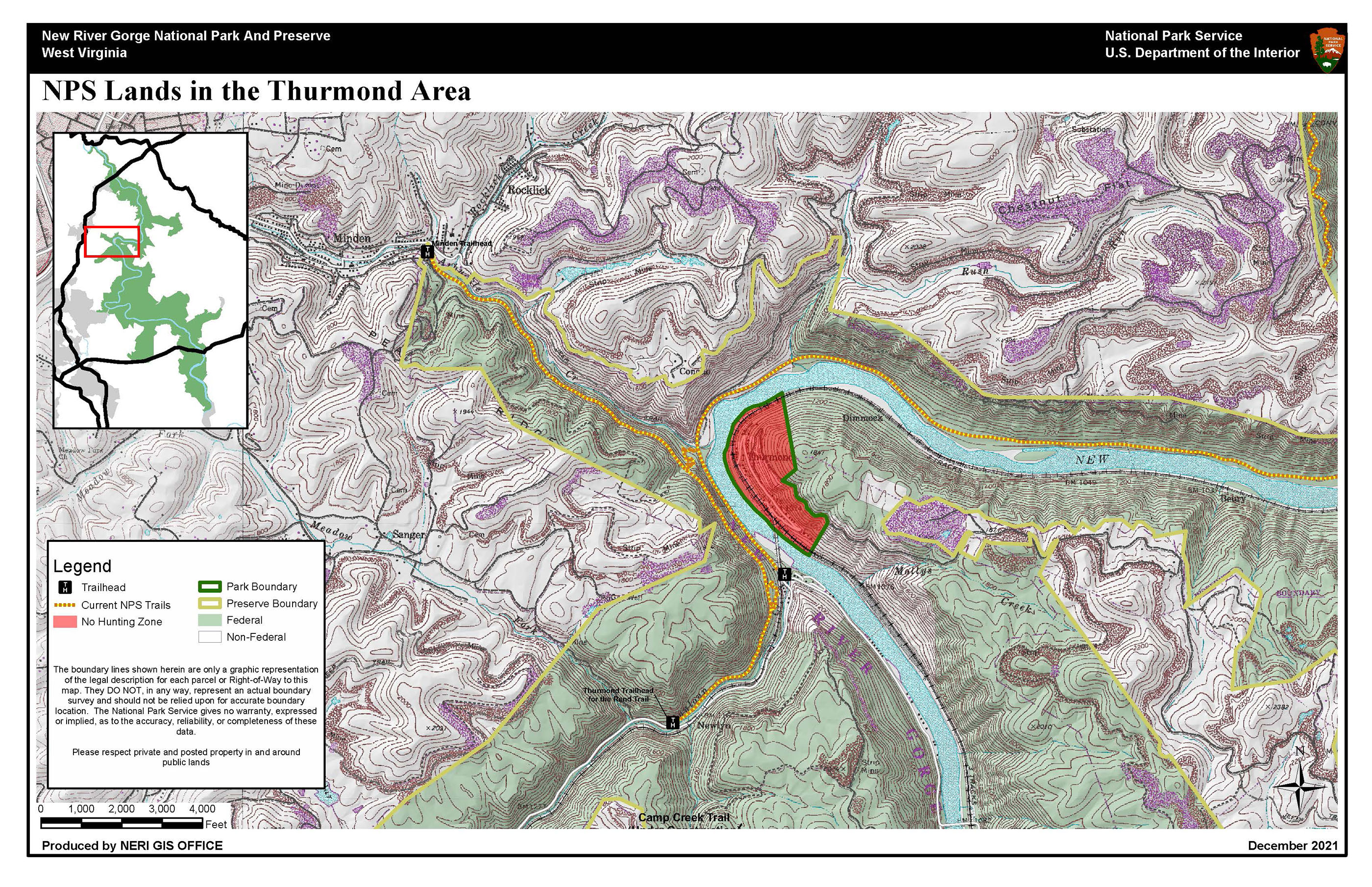 Hunting Map - Thurmond Area