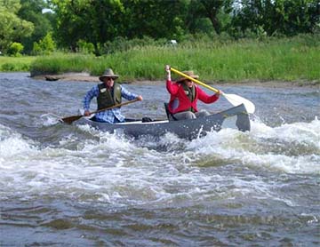 Navigating Fritz rapids in spring conditions(Class II)