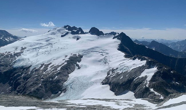 mountain with glaciers