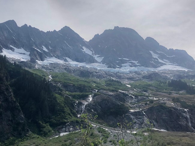 The NorthEast Face of Mt. Goode rises above the North Fork of Bridge Creek