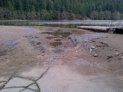 Sediment build up on boat launch.