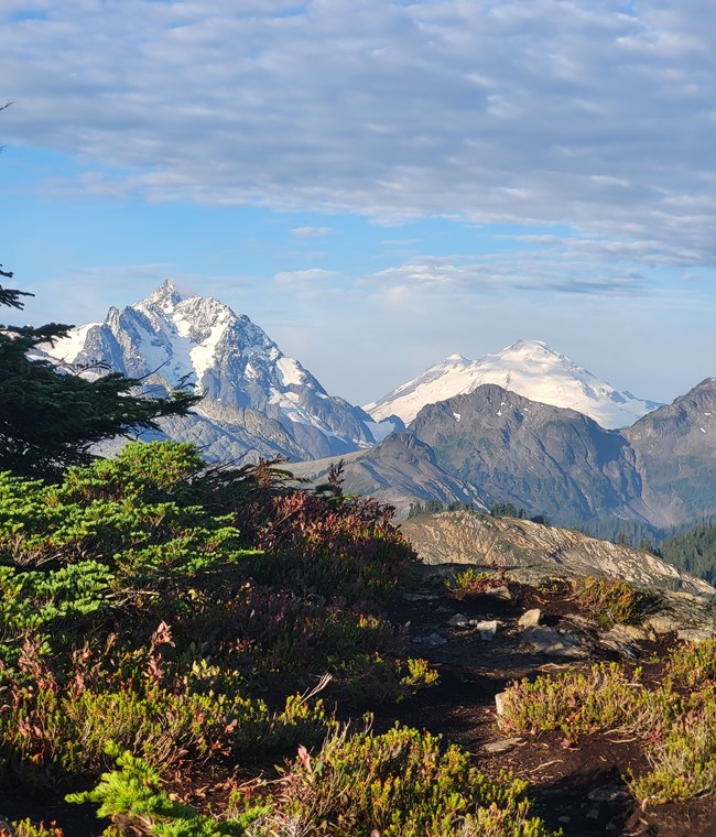 Mountains dusted in snow early autumn