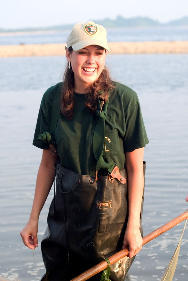 A volunteer at work at Jamaica Bay, Gateway NRA