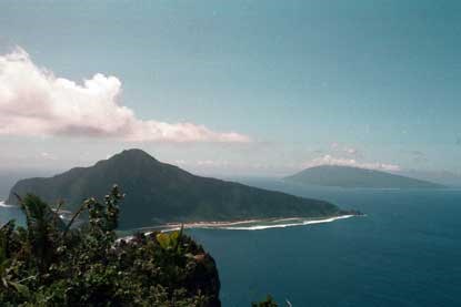 The Manu'a Islands, Ofu & Olosega. A lush island in the ocean.