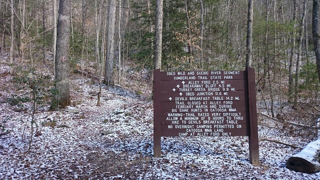 sign next to trail head