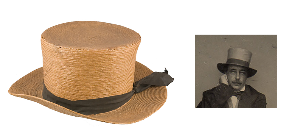 A 19th century men's straw hat.