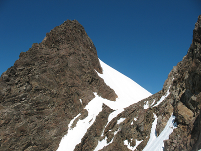 The true summit of Mount Olympus on a clear, sunny day.