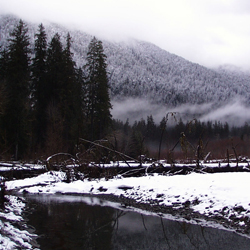 The Hoh River in winter.